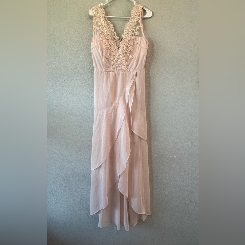 Soieblu Pink Lace Evening Dress